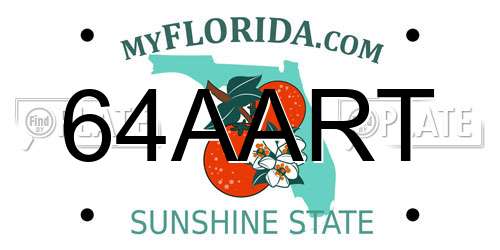 64AART Florida License Plate