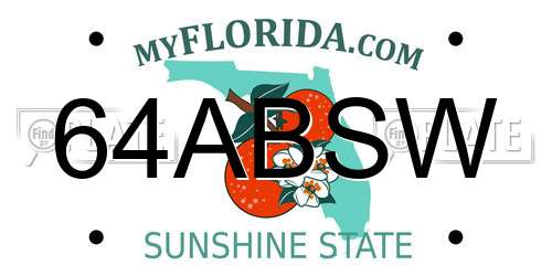 64ABSW Florida License Plate