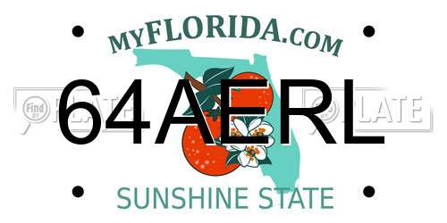 64AERL Florida License Plate