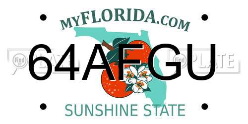 64AFGU Florida License Plate