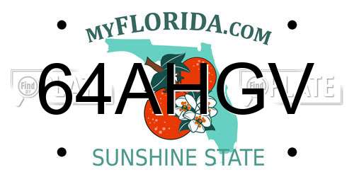 64AHGV Florida License Plate