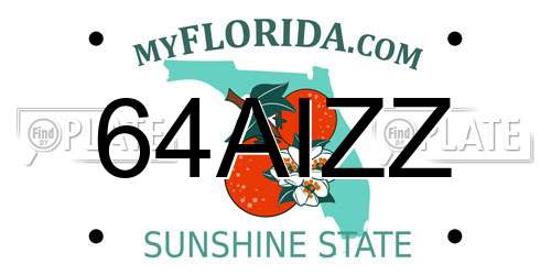 64AIZZ Florida License Plate