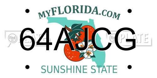 64AJCG Florida License Plate