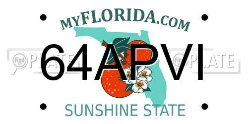 64APVI Florida License Plate