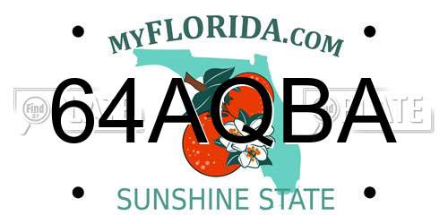 64AQBA Florida License Plate