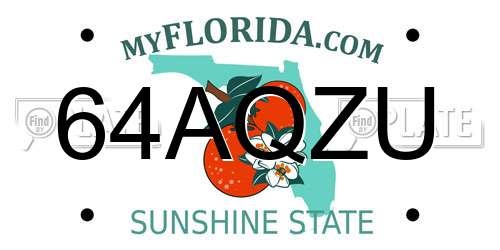 64AQZU Florida License Plate
