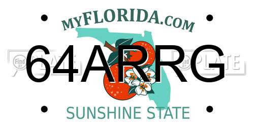 64ARRG Florida License Plate