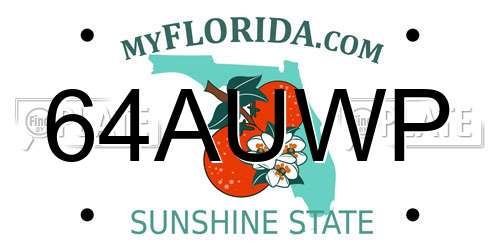 64AUWP Florida License Plate
