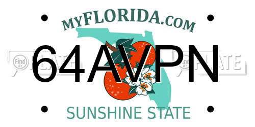 64AVPN Florida License Plate