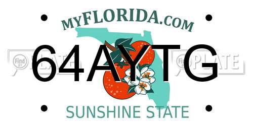 64AYTG Florida License Plate