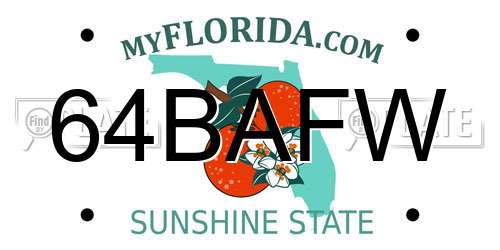 64BAFW Florida License Plate