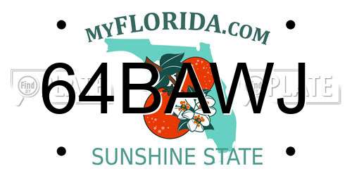 64BAWJ Florida License Plate