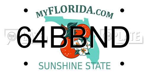64BBND Florida License Plate