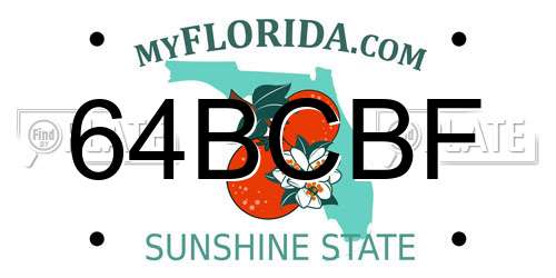 64BCBF Florida License Plate