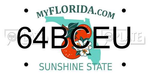 64BCEU Florida License Plate