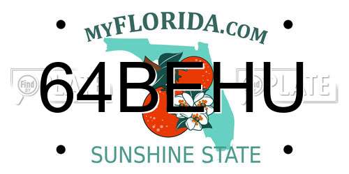 64BEHU Florida License Plate
