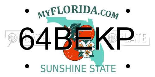 64BEKP Florida License Plate