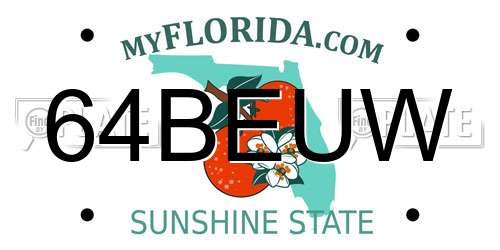 64BEUW Florida License Plate