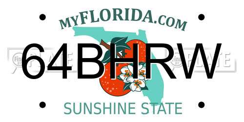 64BHRW Florida License Plate