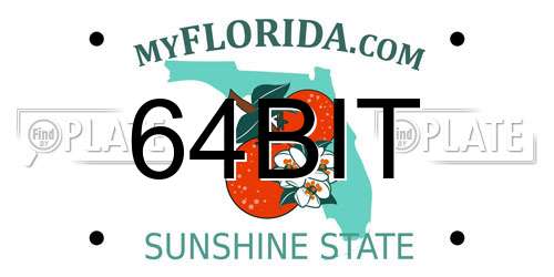 64BIT Florida License Plate