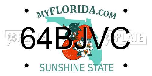 64BJVC Florida License Plate