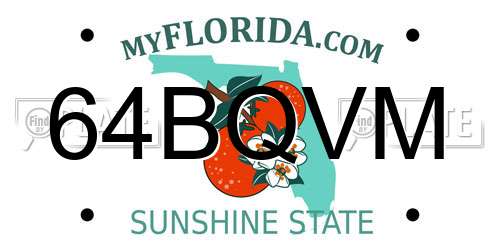 64BQVM Florida License Plate