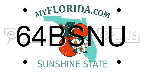 64BSNU Florida License Plate