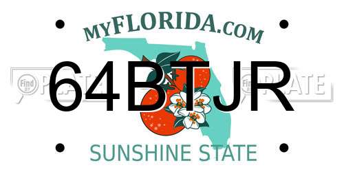 64BTJR Florida License Plate