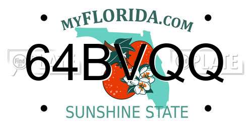 64BVQQ Florida License Plate