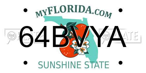 64BVYA Florida License Plate