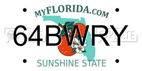 64BWRY Florida License Plate