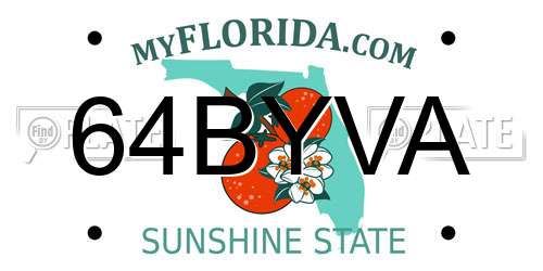 64BYVA Florida License Plate