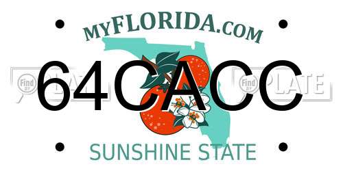64CACC Florida License Plate