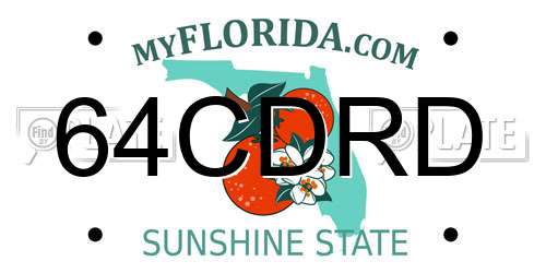 64CDRD Florida License Plate
