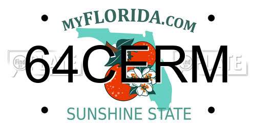 64CERM Florida License Plate