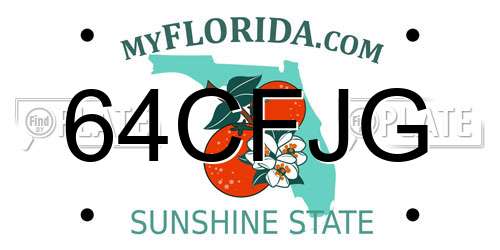 64CFJG Florida License Plate