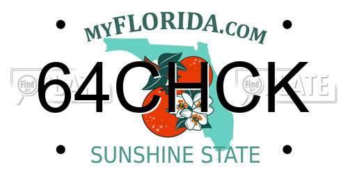 64CHCK Florida License Plate