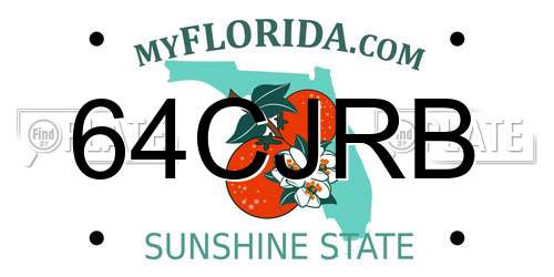 64CJRB Florida License Plate