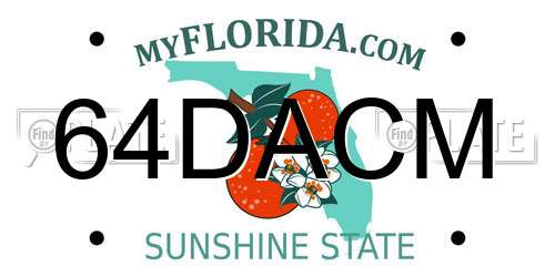64DACM Florida License Plate