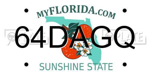 64DAGQ Florida License Plate