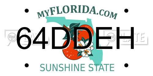 64DDEH Florida License Plate