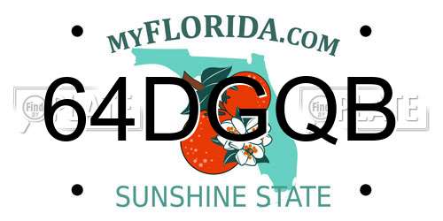 64DGQB Florida License Plate