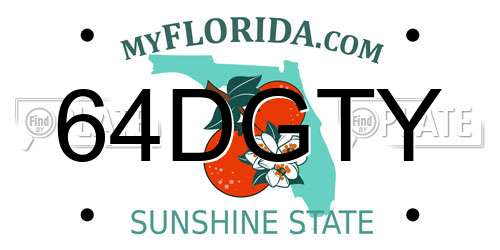 64DGTY Florida License Plate