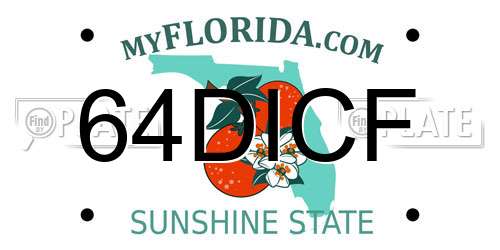 64DICF Florida License Plate