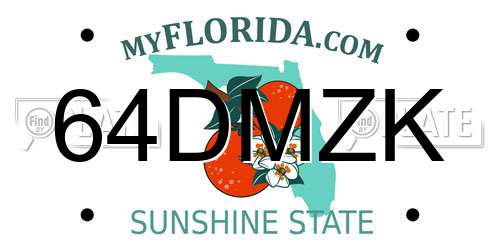 64DMZK Florida License Plate