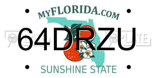64DRZU Florida License Plate