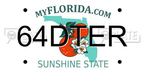 64DTER Florida License Plate