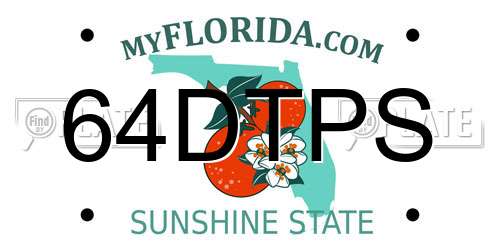 64DTPS Florida License Plate