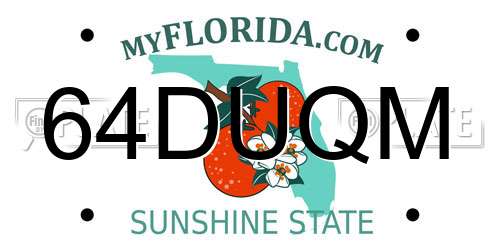 64DUQM Florida License Plate