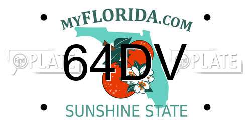 64DV Florida License Plate